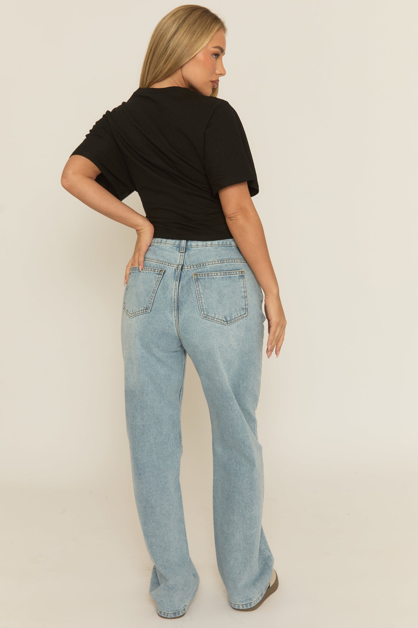 Blaise- Vaquero azul denim extra largo pierna recta