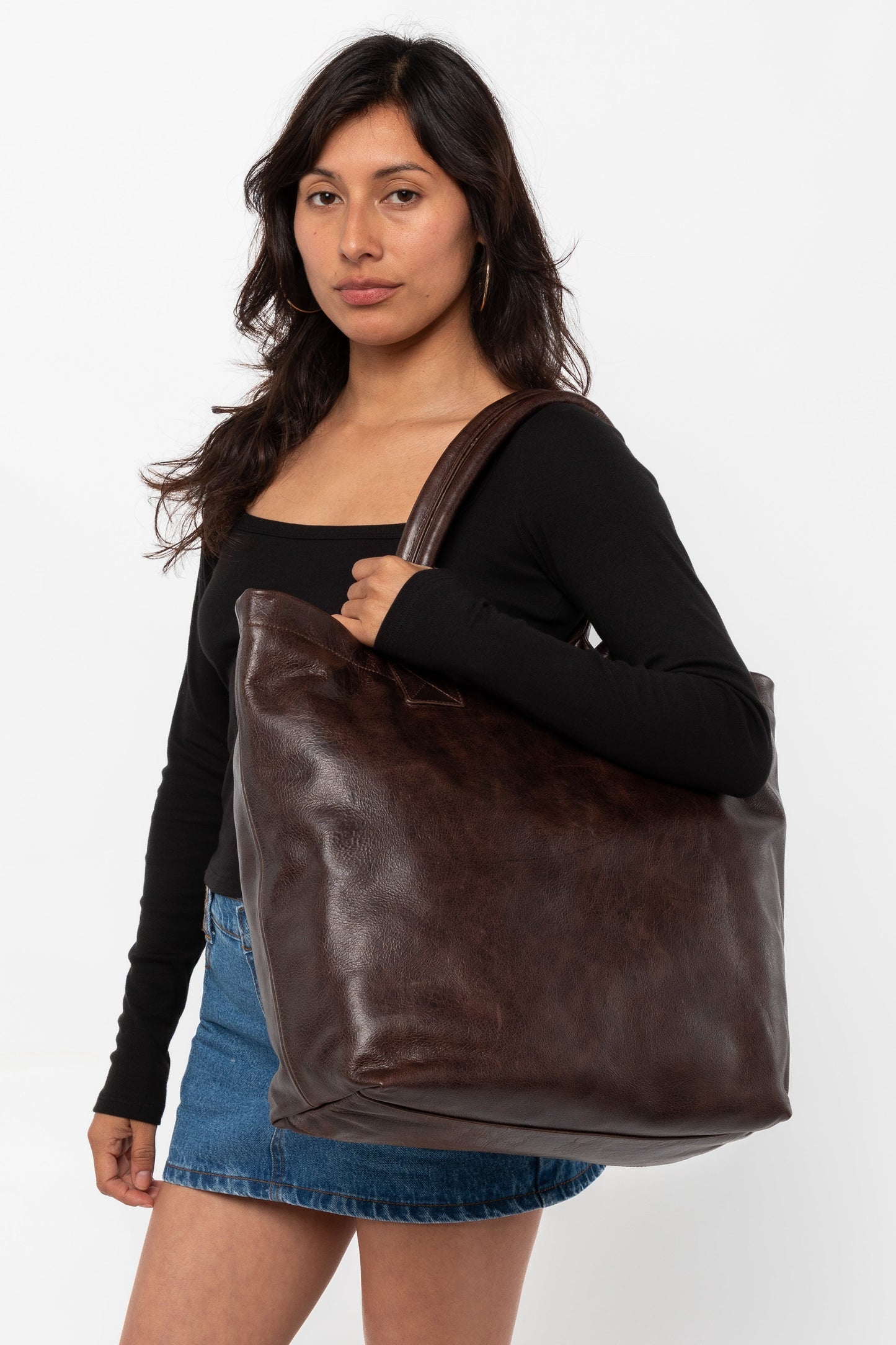 Bolso de mano de cuero unisex