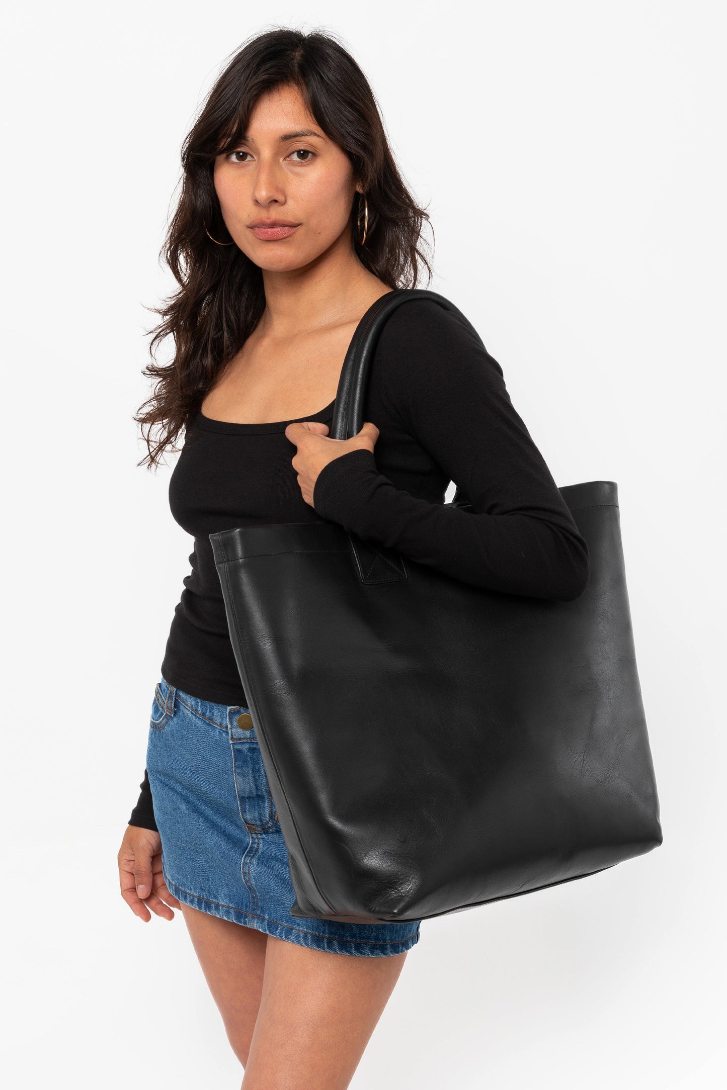 Bolso de mano de cuero unisex