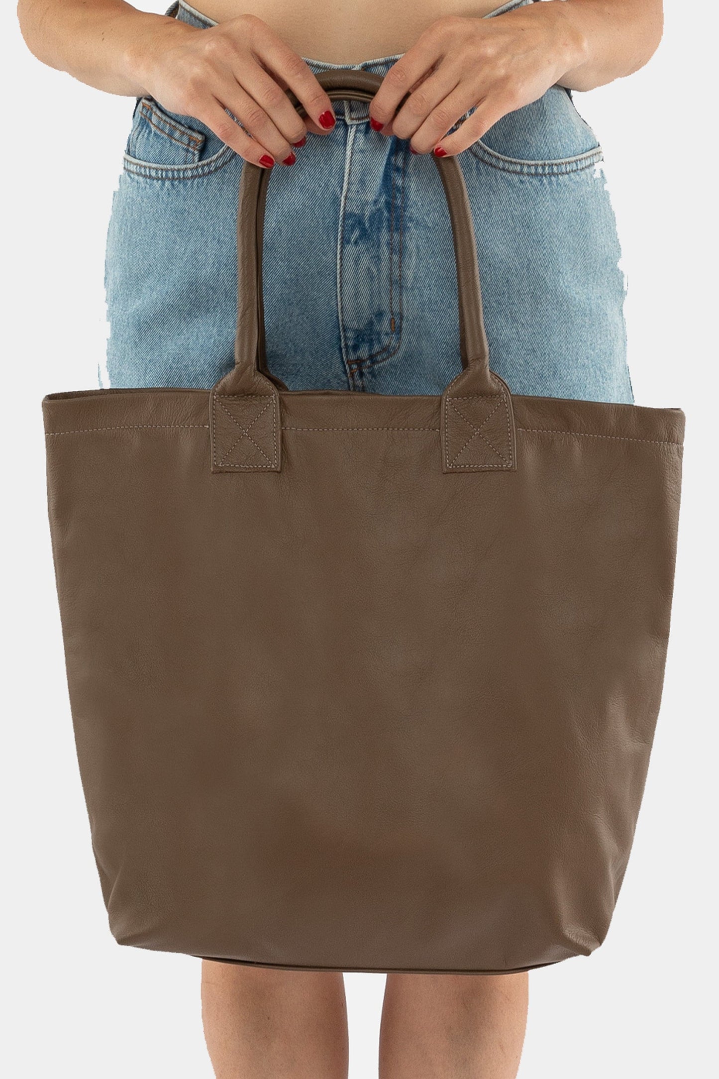 Bolso de mano de cuero unisex